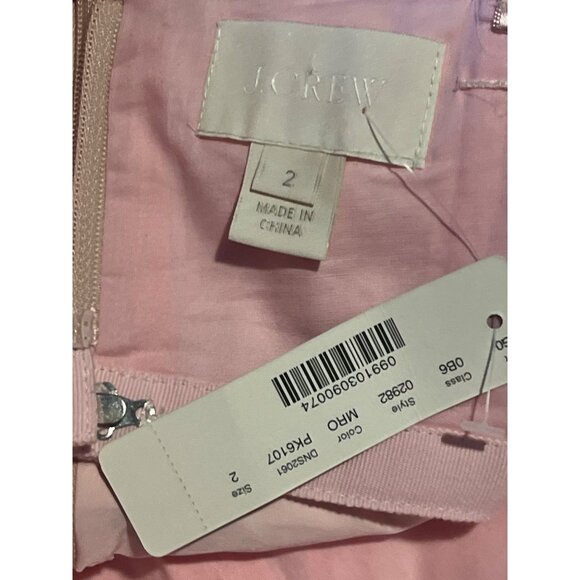 J. Crew Nadia Bridesmaid Pink Strapless Dress Size 2 100% Silk Bodice Lining NWT - Picture 7 of 14